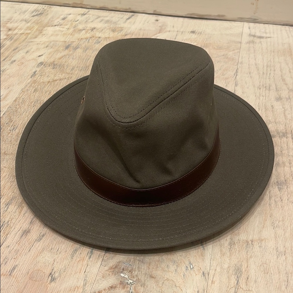Olive Green Hat with Brown Band